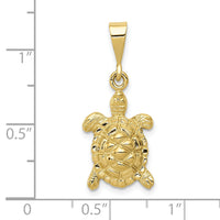 10k Solid Polished Open-Backed Sea Turtle Charm-10C2543