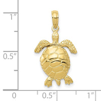 10k 3-D Moveable Turtle Pendant-10C2545