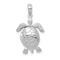 10k White Gold 3-D Moveable Turtle Pendant-10C2545W