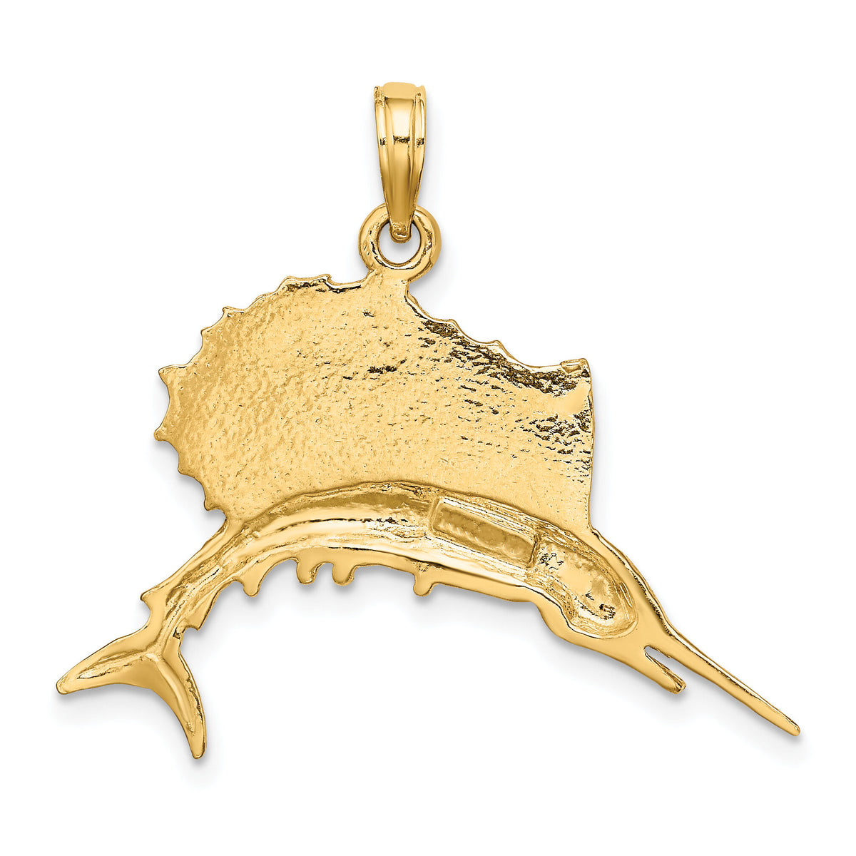 10k Polished Sailfish Pendant-10C2581