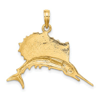 10k Polished Sailfish Pendant-10C2581