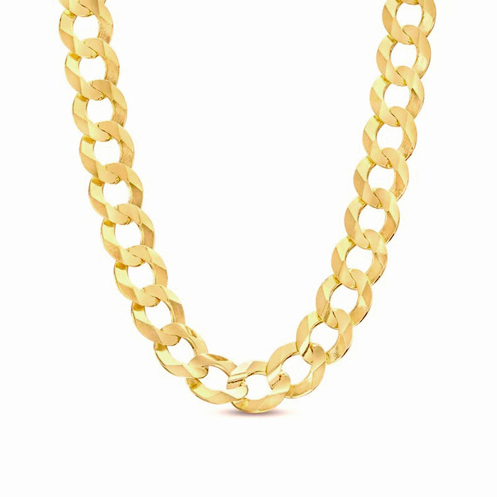 10K 5.5MM YELLOW GOLD SOLID CURB 22" CHAIN NECKLACE (AVAILABLE IN LENGTHS 7" - 30")