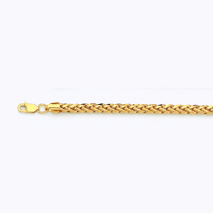 14K 4MM YELLOW GOLD PALM 7.5" CHAIN BRACELET (AVAILABLE IN LENGTHS 7" - 30")