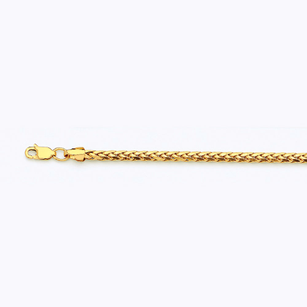 14K 3MM YELLOW GOLD PALM 30" CHAIN NECKLACE (AVAILABLE IN LENGTHS 7" - 30")