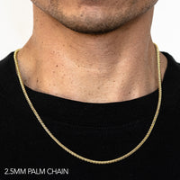 10K 2.5MM YELLOW GOLD PALM 26" CHAIN NECKLACE (AVAILABLE IN LENGTHS 7" - 30")