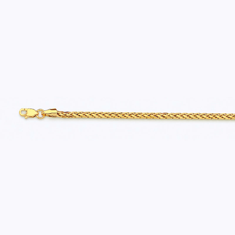 10K 2.5MM YELLOW GOLD PALM 8" CHAIN BRACELET (AVAILABLE IN LENGTHS 7" - 30")