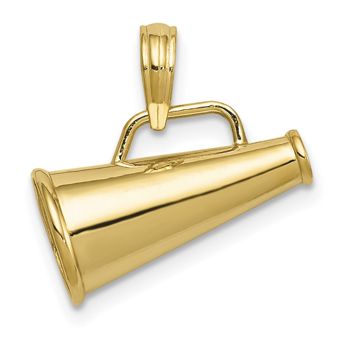 10K Polished 3-D Small Megaphone Pendant-10C2632