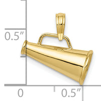 10K Polished 3-D Small Megaphone Pendant-10C2632
