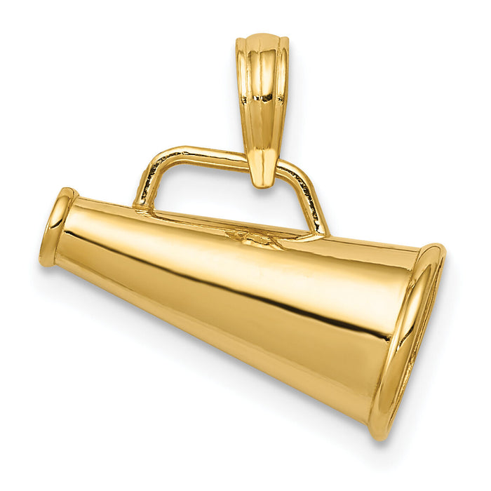 10K Polished 3-D Small Megaphone Pendant-10C2632