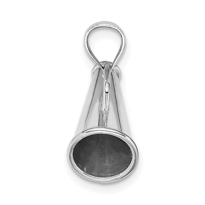 10K White Gold Polished 3-D Small Megaphone Pendant-10C2632W