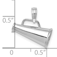 10K White Gold Polished 3-D Small Megaphone Pendant-10C2632W