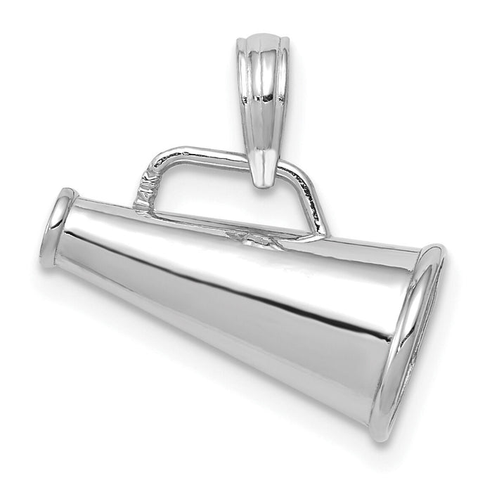 10K White Gold Polished 3-D Small Megaphone Pendant-10C2632W