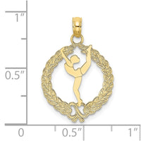 10K Solid Polished Framed Gymnast Pendant-10C2635