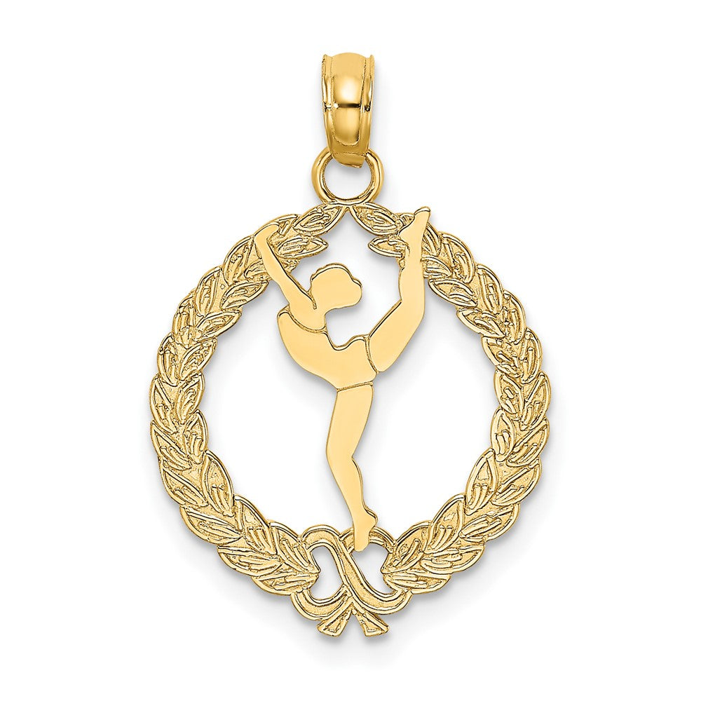 10K Solid Polished Framed Gymnast Pendant-10C2635