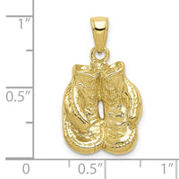 10K Solid Polished Open-Backed Boxing Gloves Pendant-10C2642