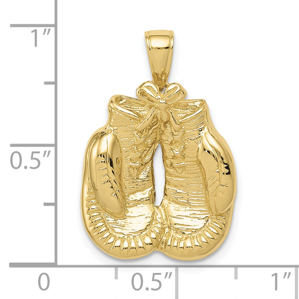 10k Solid Polished Open-Backed Boxing Gloves Pendant-10C2643