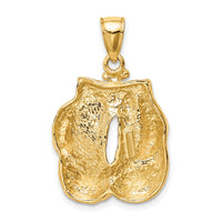 10K Solid Polished Open-Backed Boxing Gloves Pendant-10C2644