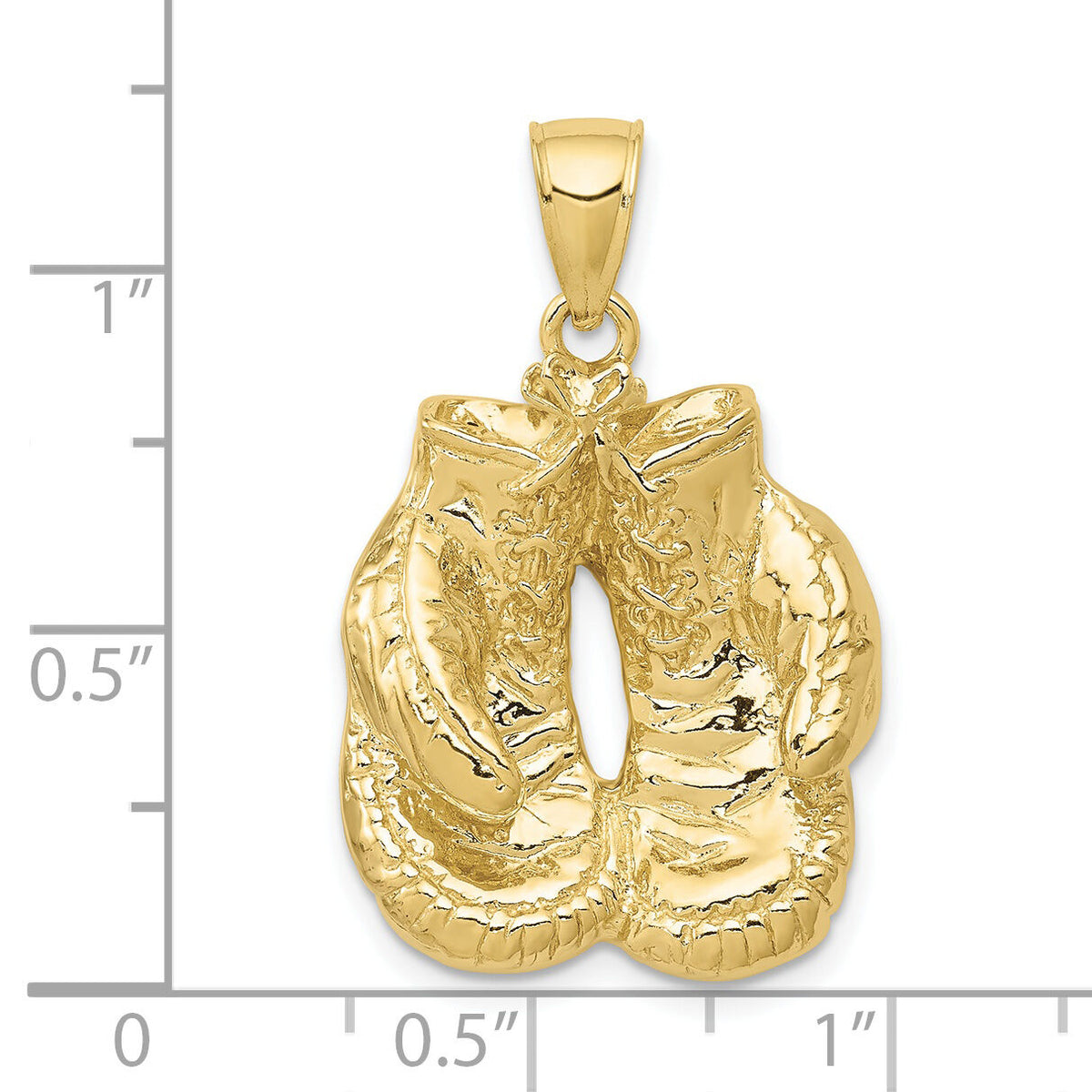 10K Solid Polished Open-Backed Boxing Gloves Pendant-10C2644
