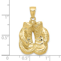 10K Solid Polished Open-Backed Boxing Gloves Pendant-10C2644