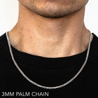 14K 3MM WHITE GOLD PALM 20" CHAIN NECKLACE (AVAILABLE IN LENGTHS 7" - 30")