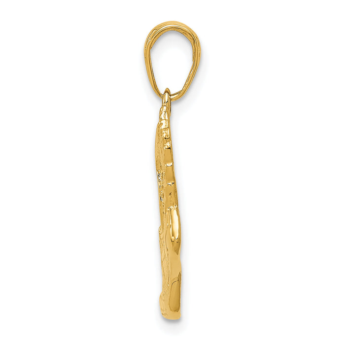 10K Polished Running Shoe Pendant-10C2660