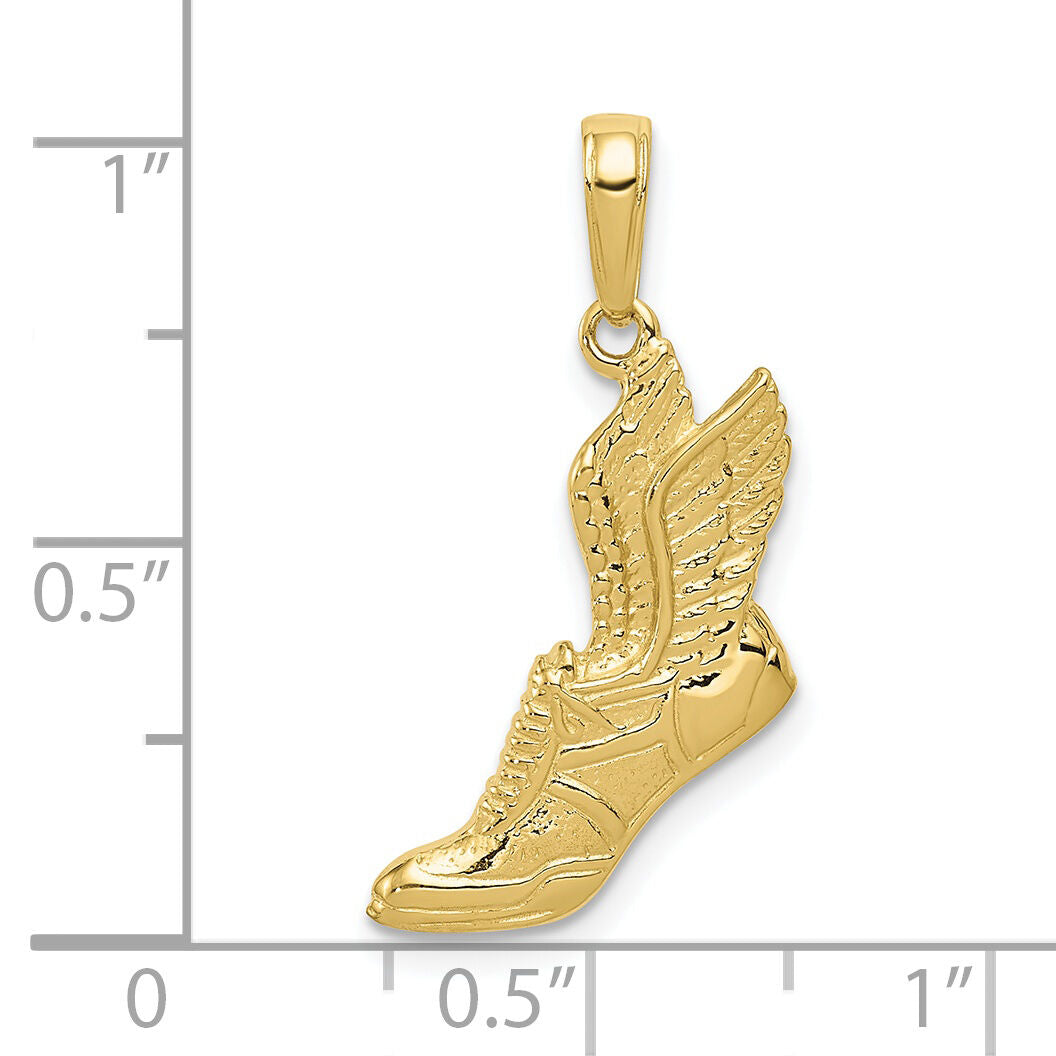 10K Polished Running Shoe Pendant-10C2660