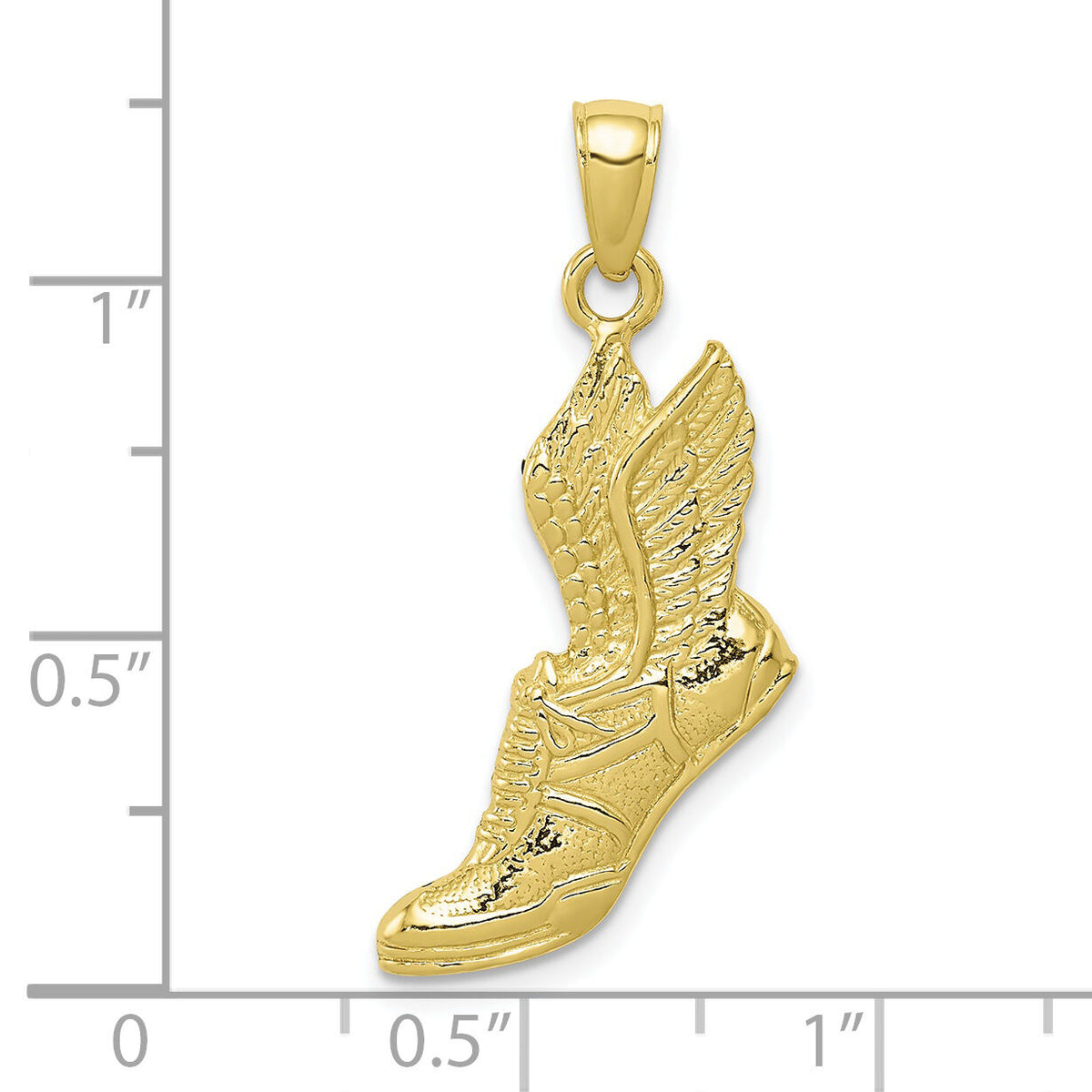 10K Polished Running Shoe Pendant-10C2661