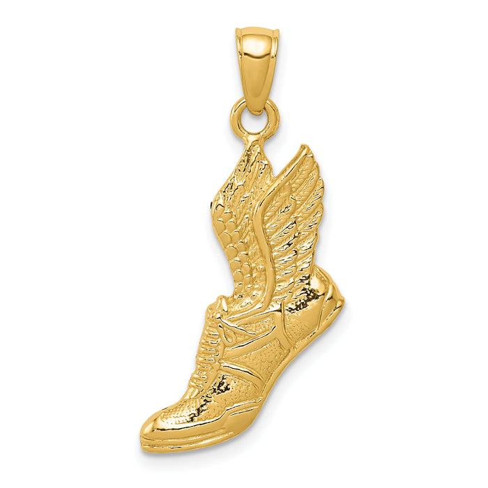 10K Polished Running Shoe Pendant-10C2661
