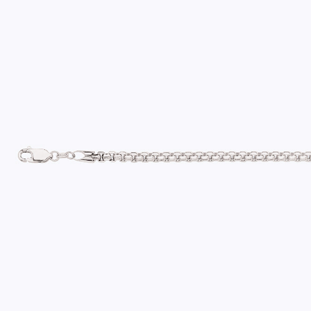 14K 3.5MM WHITE GOLD VENETIAN BOX 9" CHAIN BRACELET (AVAILABLE IN LENGTHS 7" - 30")