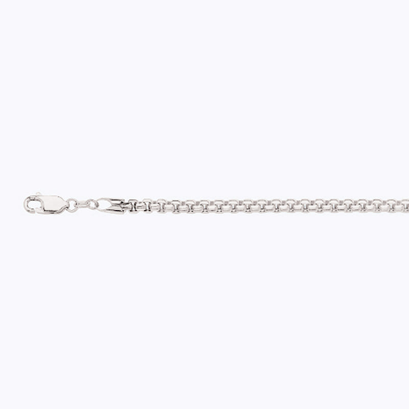 14K 3.5MM WHITE GOLD VENETIAN BOX 8.5" CHAIN BRACELET (AVAILABLE IN LENGTHS 7" - 30")