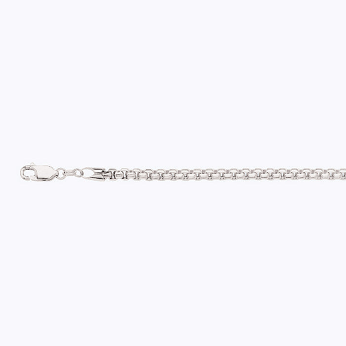 14K 3.5MM WHITE GOLD VENETIAN BOX 24" CHAIN NECKLACE (AVAILABLE IN LENGTHS 7" - 30")