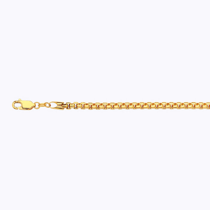 14K 3.5MM YELLOW GOLD VENETIAN BOX 7.5" CHAIN BRACELET (AVAILABLE IN LENGTHS 7" - 30")