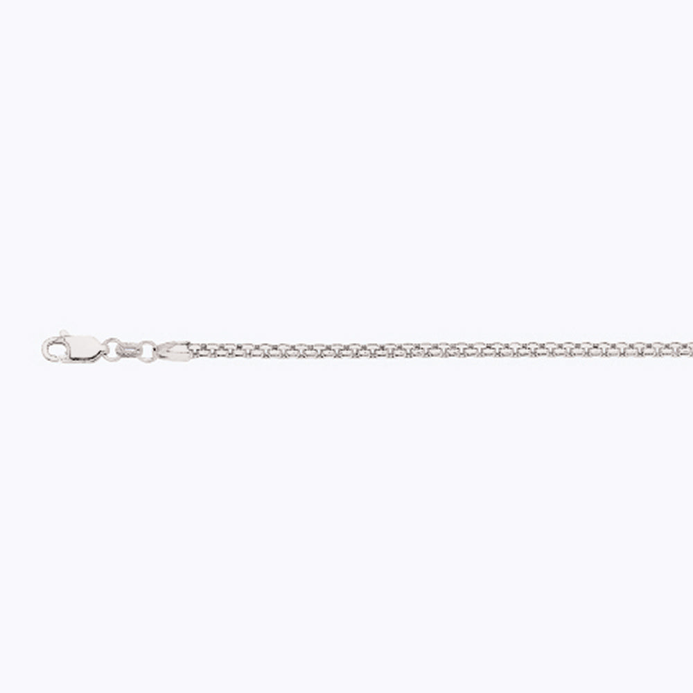 10K 2.5MM WHITE GOLD VENETIAN BOX 7" CHAIN BRACELET (AVAILABLE IN LENGTHS 7" - 30")