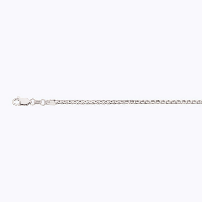 10K 2.5MM WHITE GOLD VENETIAN BOX 24" CHAIN NECKLACE (AVAILABLE IN LENGTHS 7" - 30")