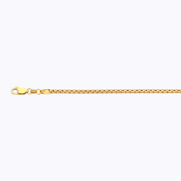 14K 2.5MM YELLOW GOLD VENETIAN BOX 22" CHAIN NECKLACE (AVAILABLE IN LENGTHS 7" - 30")