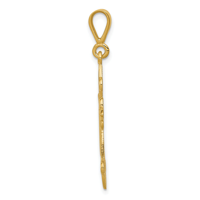 10k Fleur de Lis Cross Pendant-10C2712