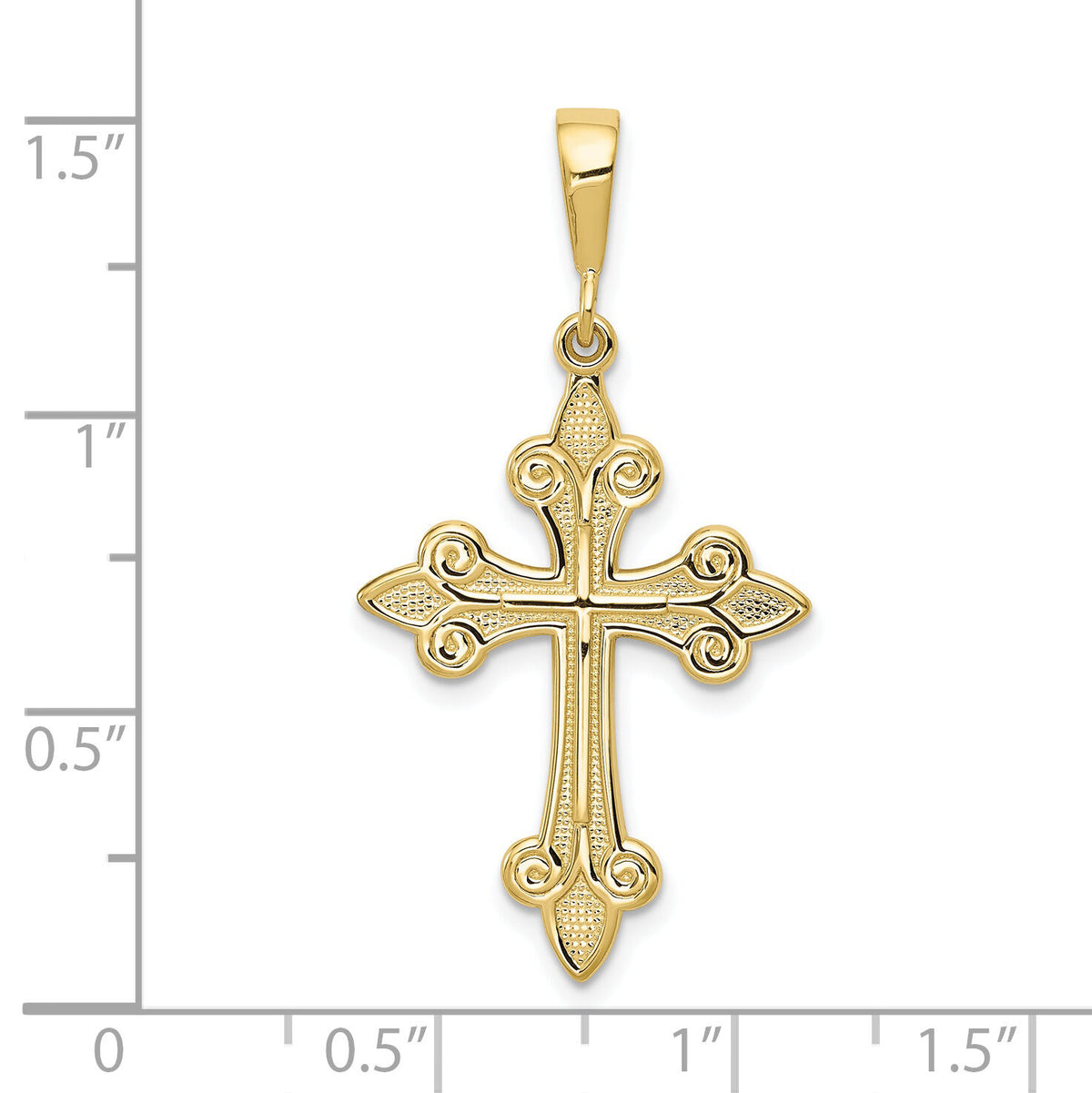 10k Fleur de Lis Cross Pendant-10C2712