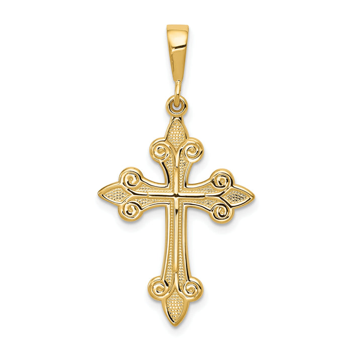10k Fleur de Lis Cross Pendant-10C2712