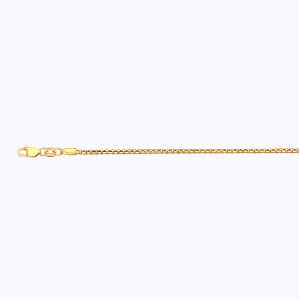 14K 1.5MM YELLOW GOLD VENETIAN BOX 20" CHAIN NECKLACE (AVAILABLE IN LENGTHS 7" - 30")