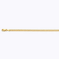 14K 3.5MM YELLOW GOLD SOLID CURB 28" CHAIN NECKLACE (AVAILABLE IN LENGTHS 7" - 30")