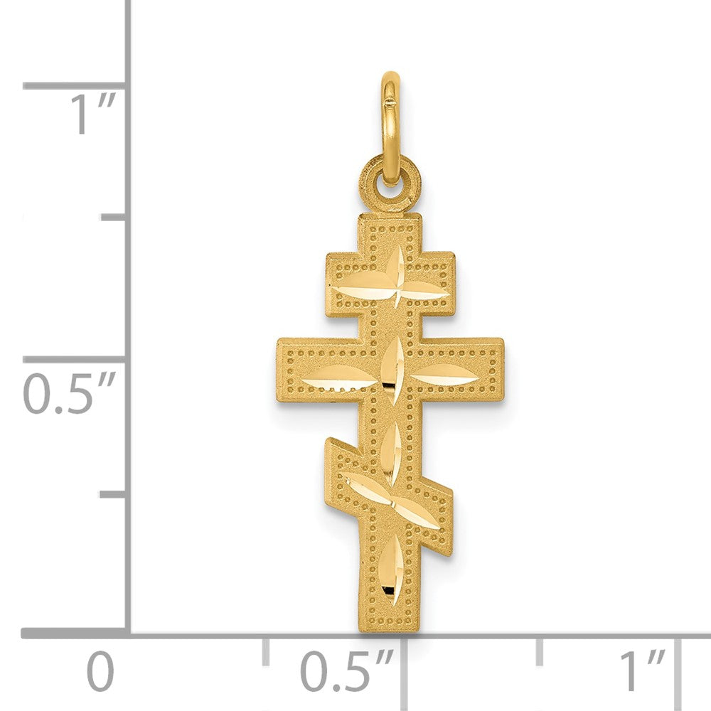 10k Solid Flat-Backed Eastern Orthodox Cross Pendant-10C283