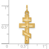 10k Solid Flat-Backed Eastern Orthodox Cross Pendant-10C283