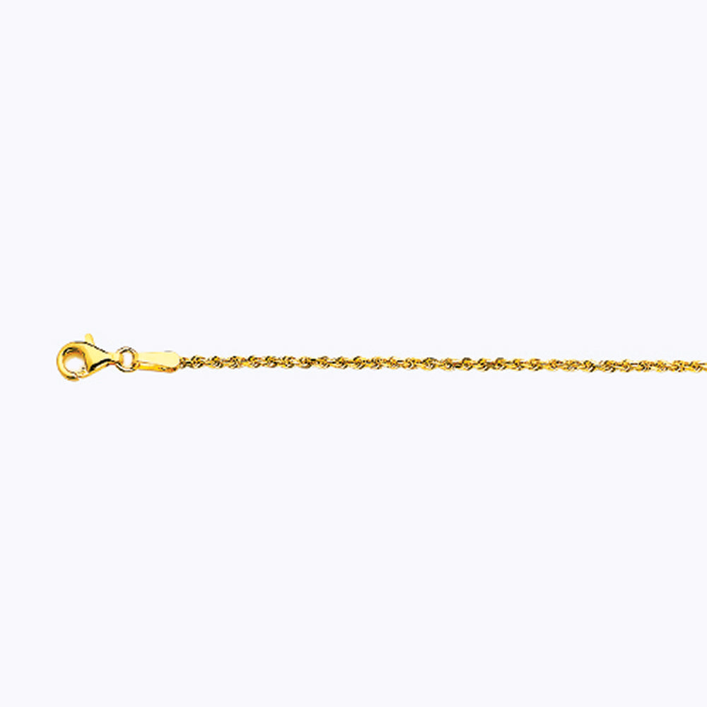 14K 1.5MM YELLOW GOLD SOLID DC ROPE 26" CHAIN NECKLACE (AVAILABLE IN LENGTHS 7" - 30")