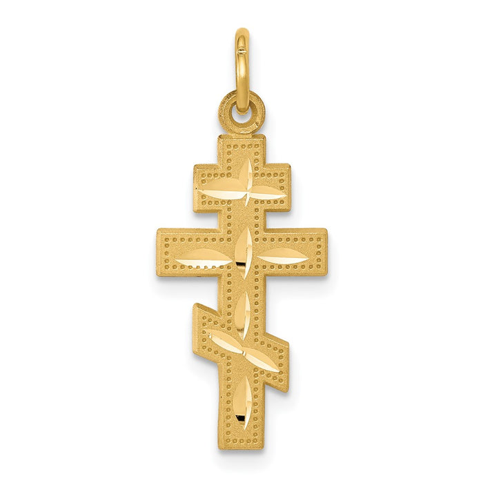 10k Solid Flat-Backed Eastern Orthodox Cross Pendant-10C283