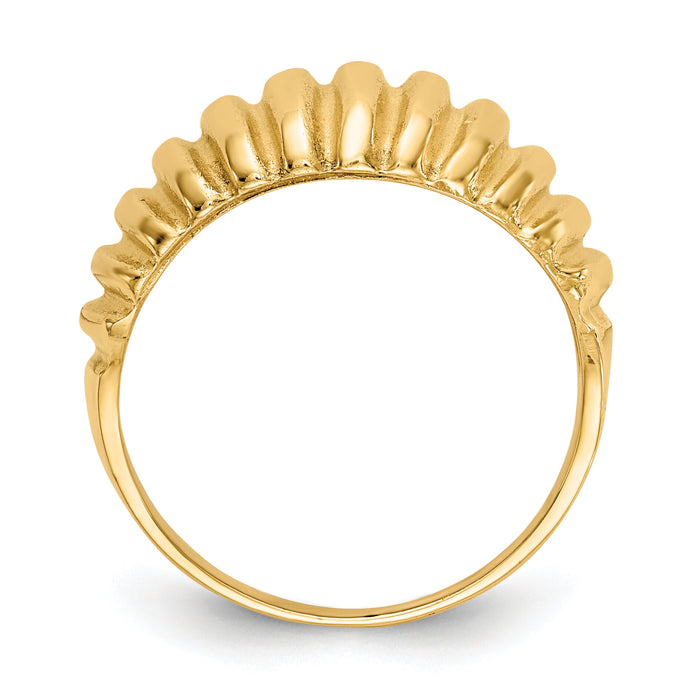 10k High Polished Ribbed Dome Ring-10C2873