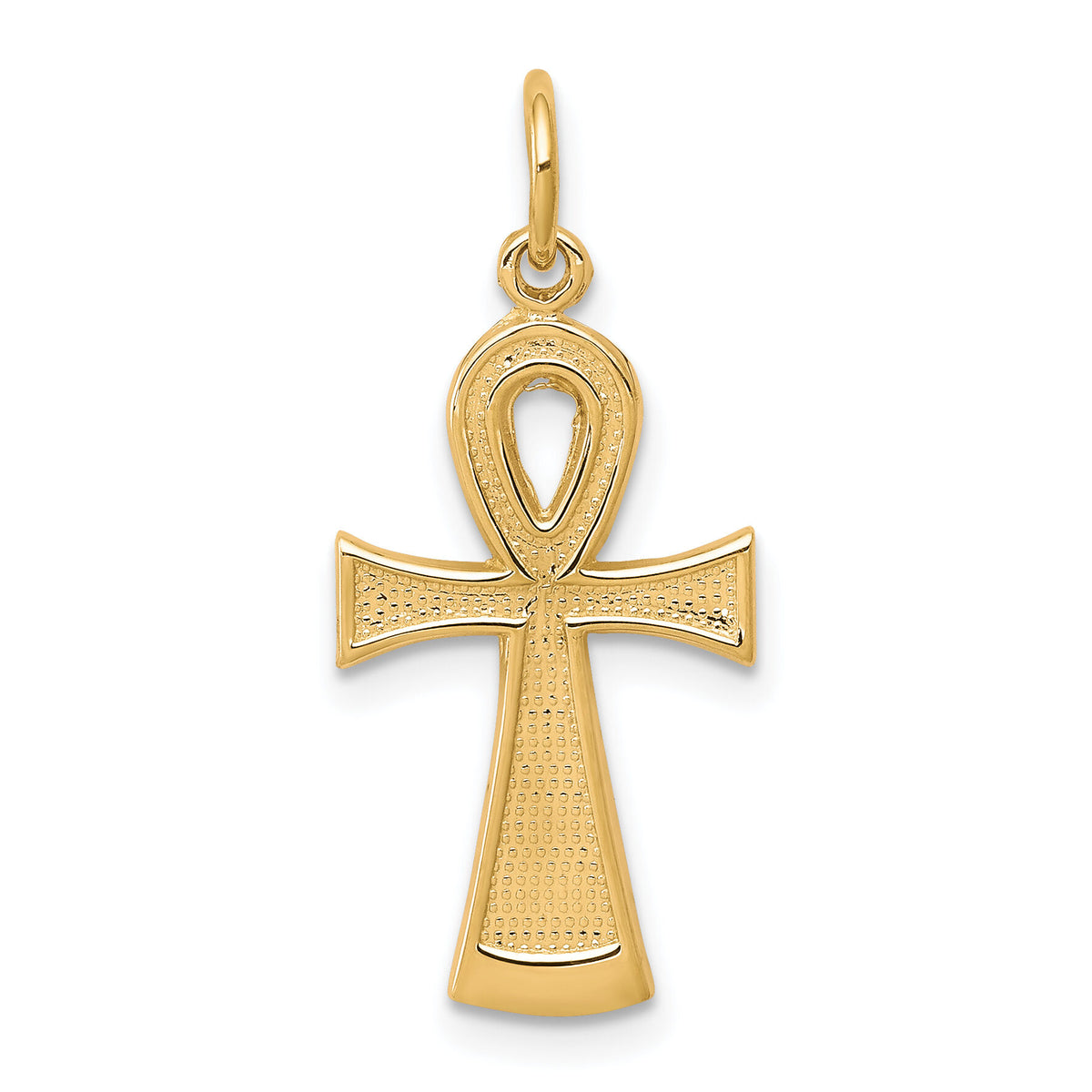 10k Solid Flat-Backed Ankh/Egyptian Cross Pendant-10C288