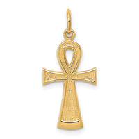 10k Solid Flat-Backed Ankh/Egyptian Cross Pendant-10C288