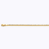 14K 3MM YELLOW GOLD SOLID CURB 30" CHAIN NECKLACE (AVAILABLE IN LENGTHS 7" - 30")