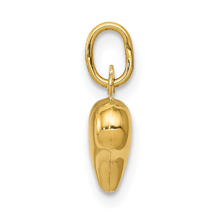 10K Polished 3-D Heart Charm-10C2905