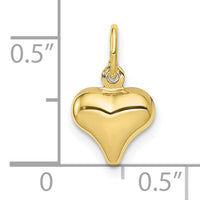 10K Polished 3-D Heart Charm-10C2905
